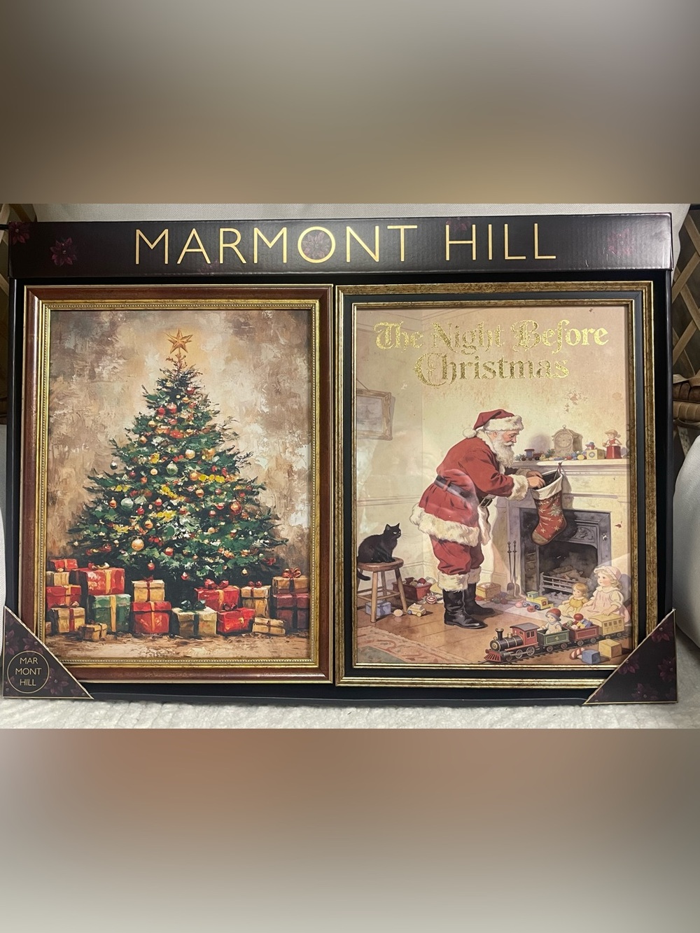 Marmont Hill Christmas Tree and Santa Claus Wall Art Prints Set of 2 14x11